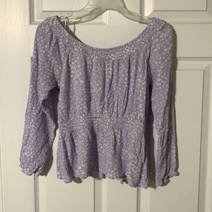 Lilac floral summer blouse